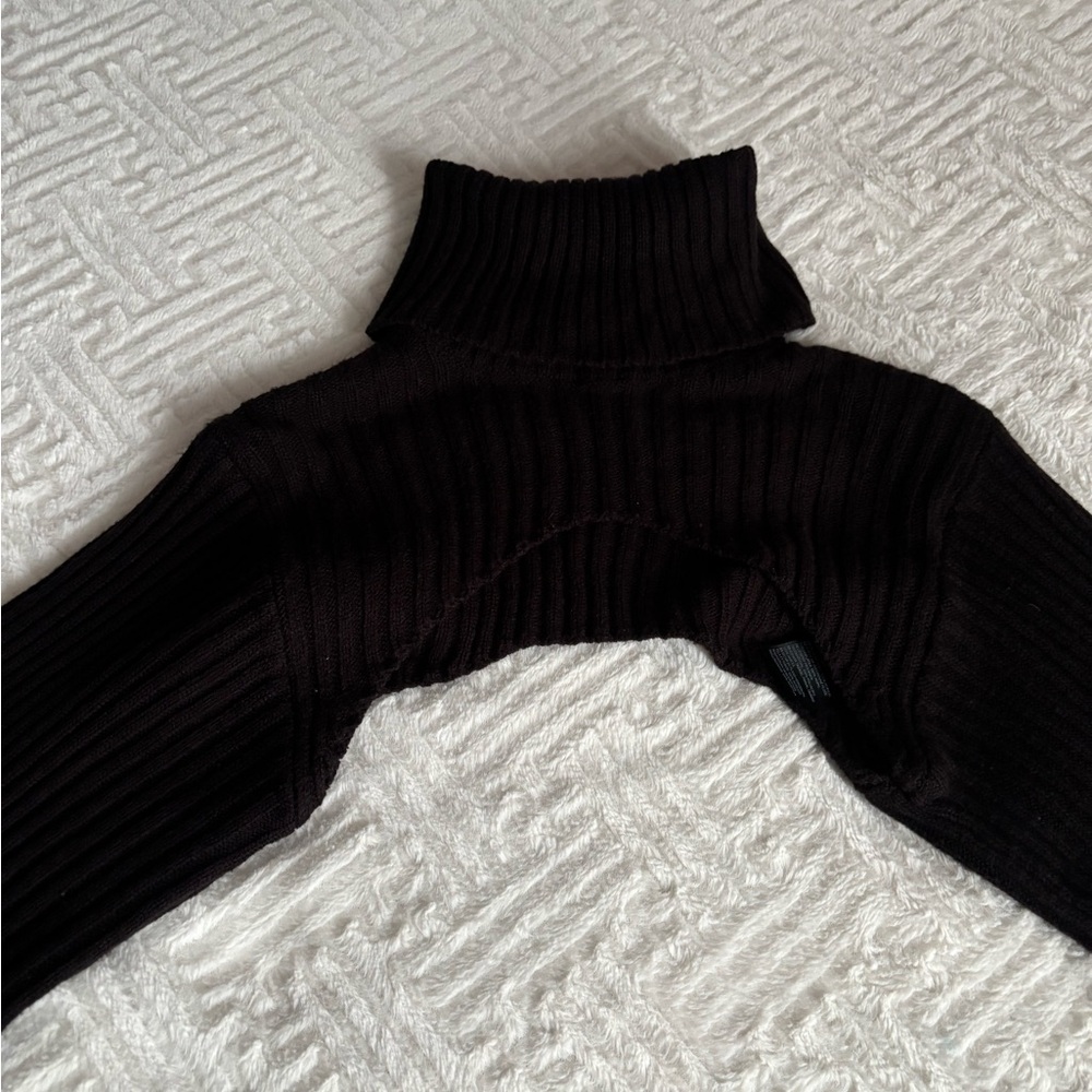H&M Divided Womens Cropped Camisole Black Long Sleeve Turtleneck Size S